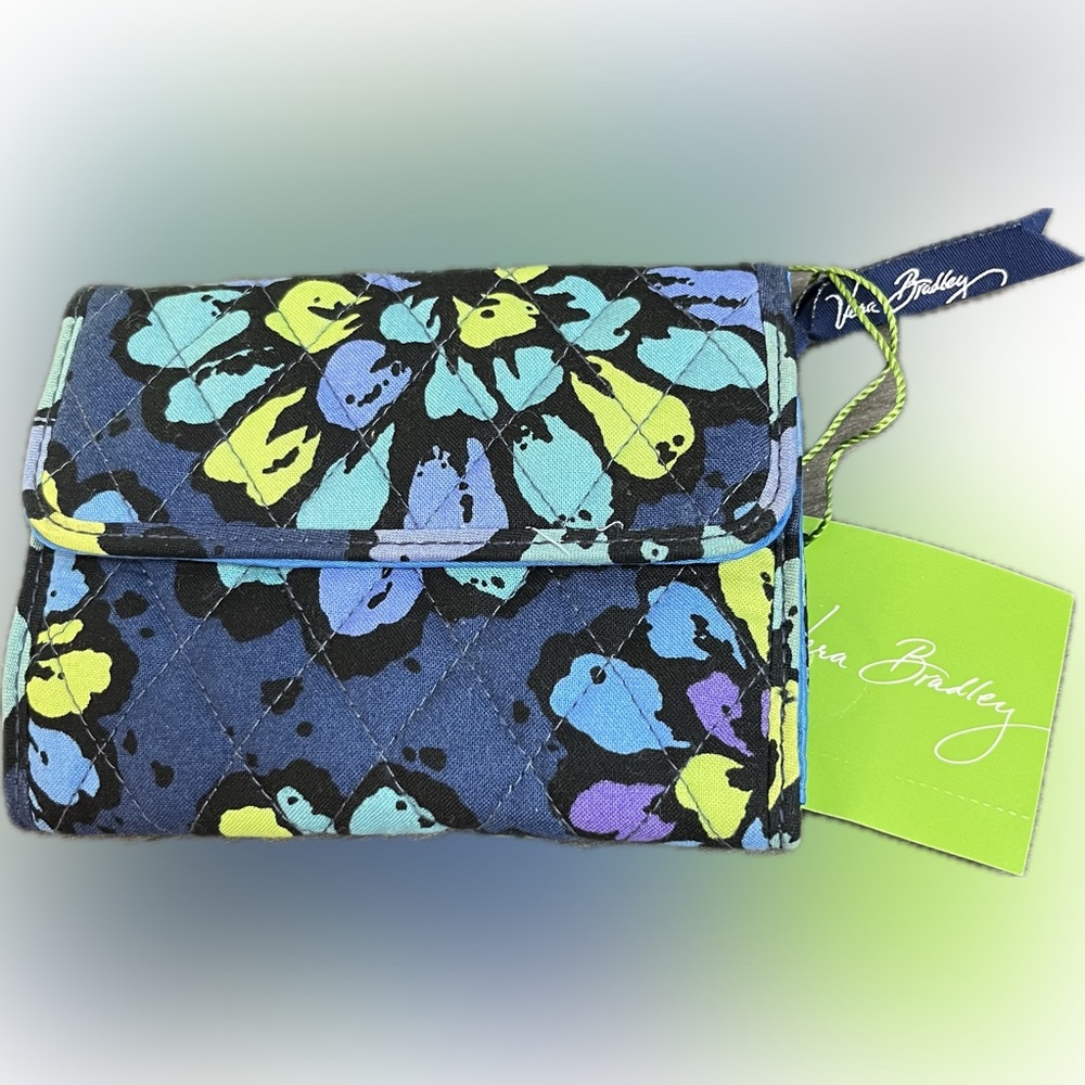 Retired 2012 Vera Bradley Indigo Pop Euro Wallet NWT
